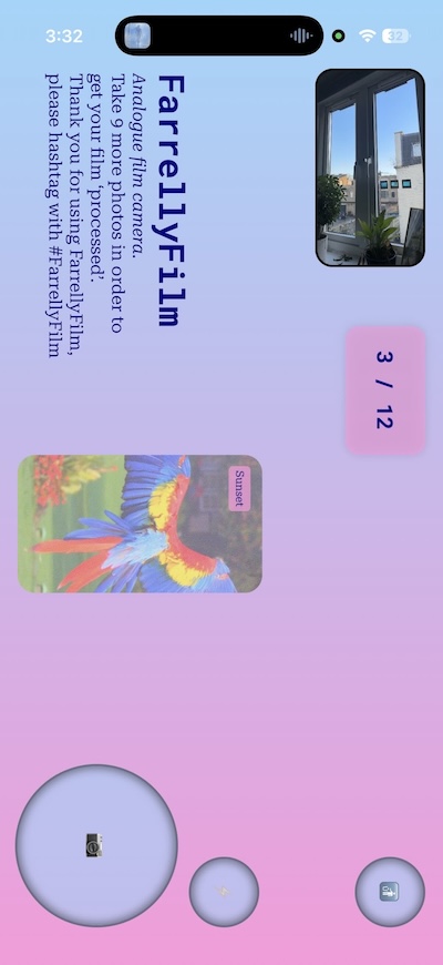 Screenshot of the camera screen