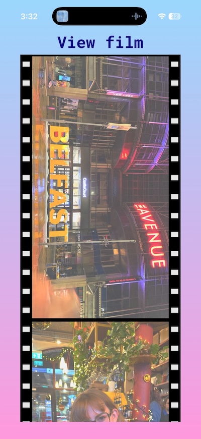 Screenshot of the processed film screen